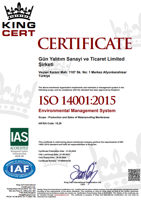 Gün Membran ISO 14001:2015